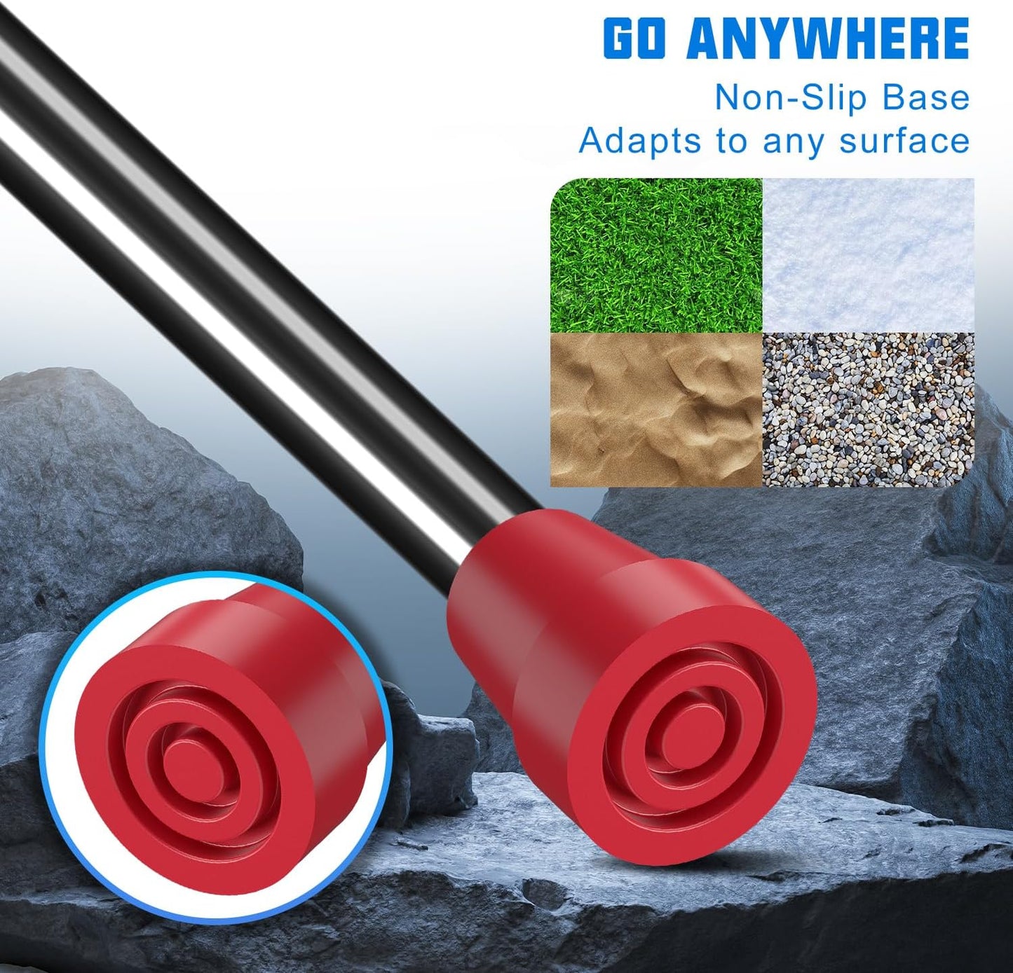 SupreGear 3/4" Cane Tips, Steel-Reinforced Tips