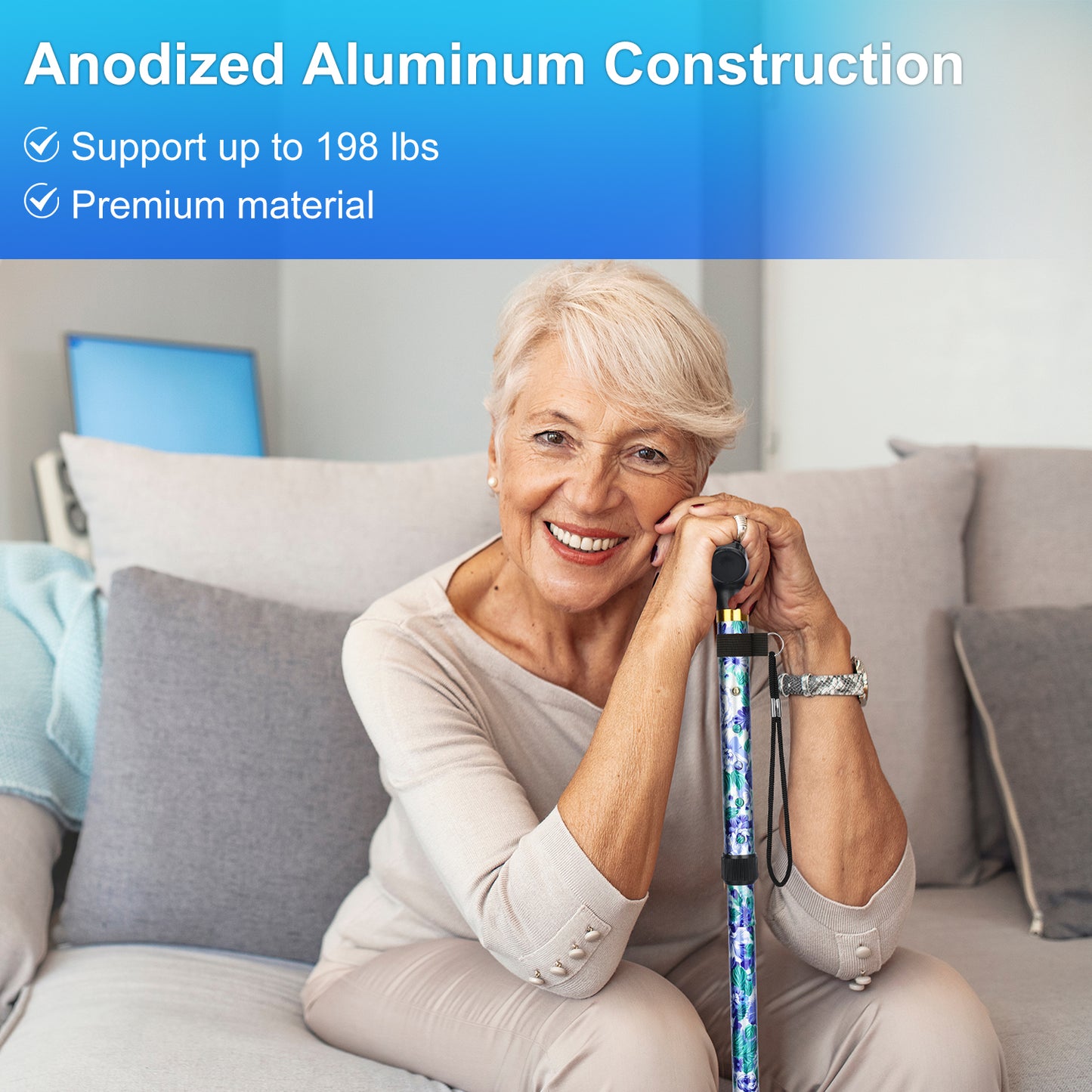 5-Level Adjustable Floral Cane