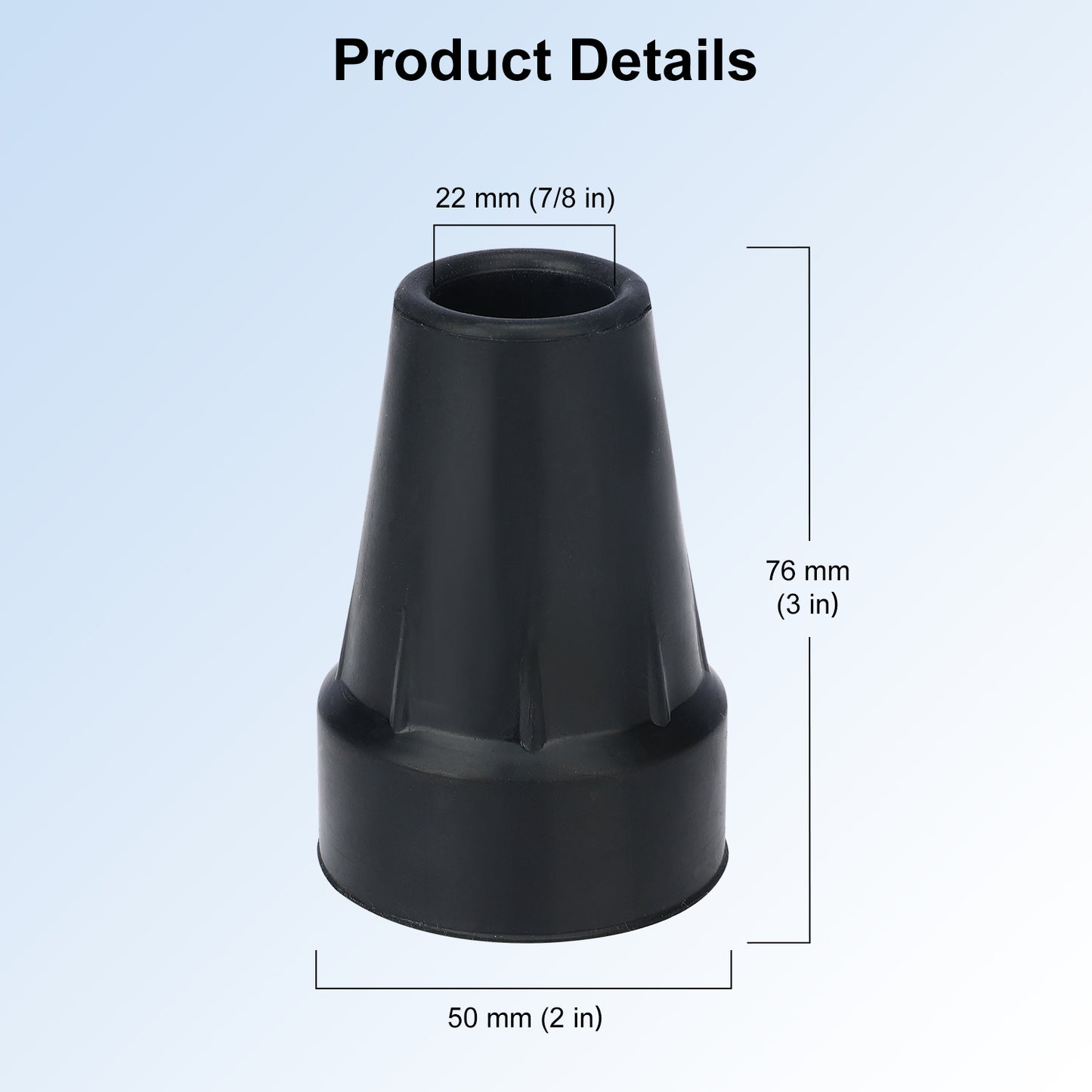 6pcs Thickened Rubber Cane Tip, 7/8 Inch