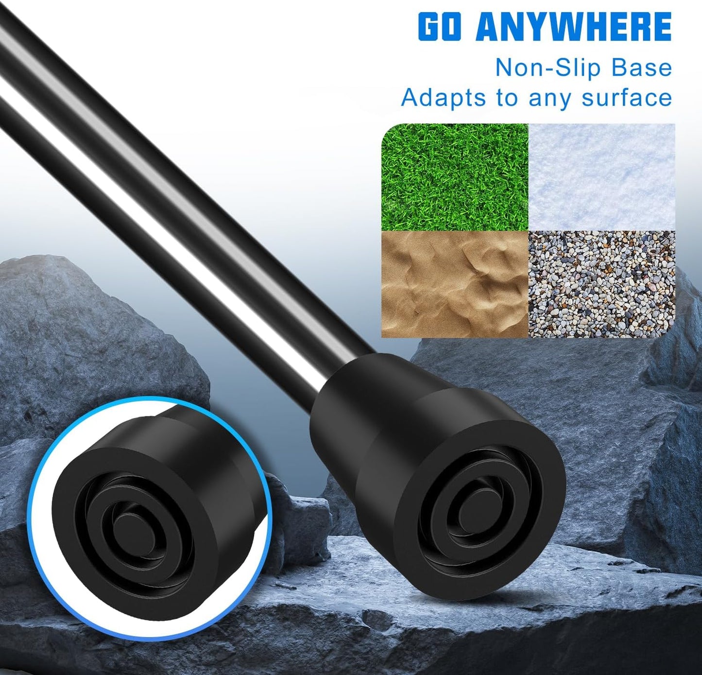 SupreGear 3/4" Cane Tips, Steel-Reinforced Tips