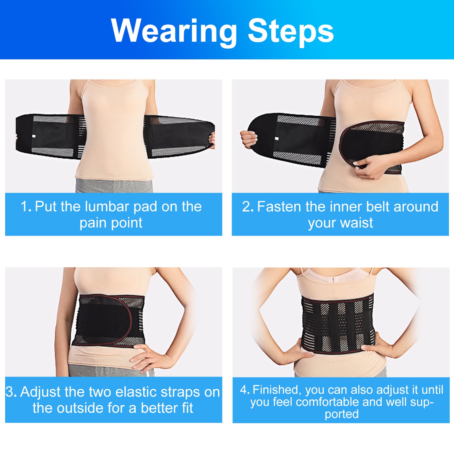 Back Brace for Lower Back Belt Waist Lumbar Support