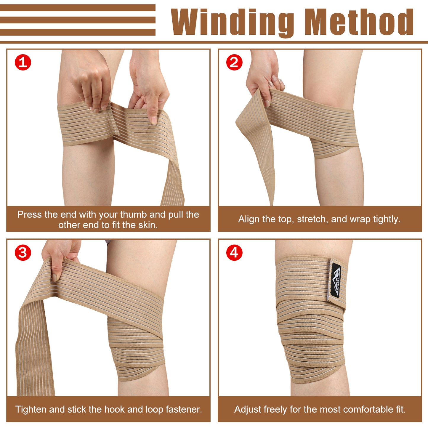2 Pcs Adjustable Hamstring and Thigh Compression Wraps