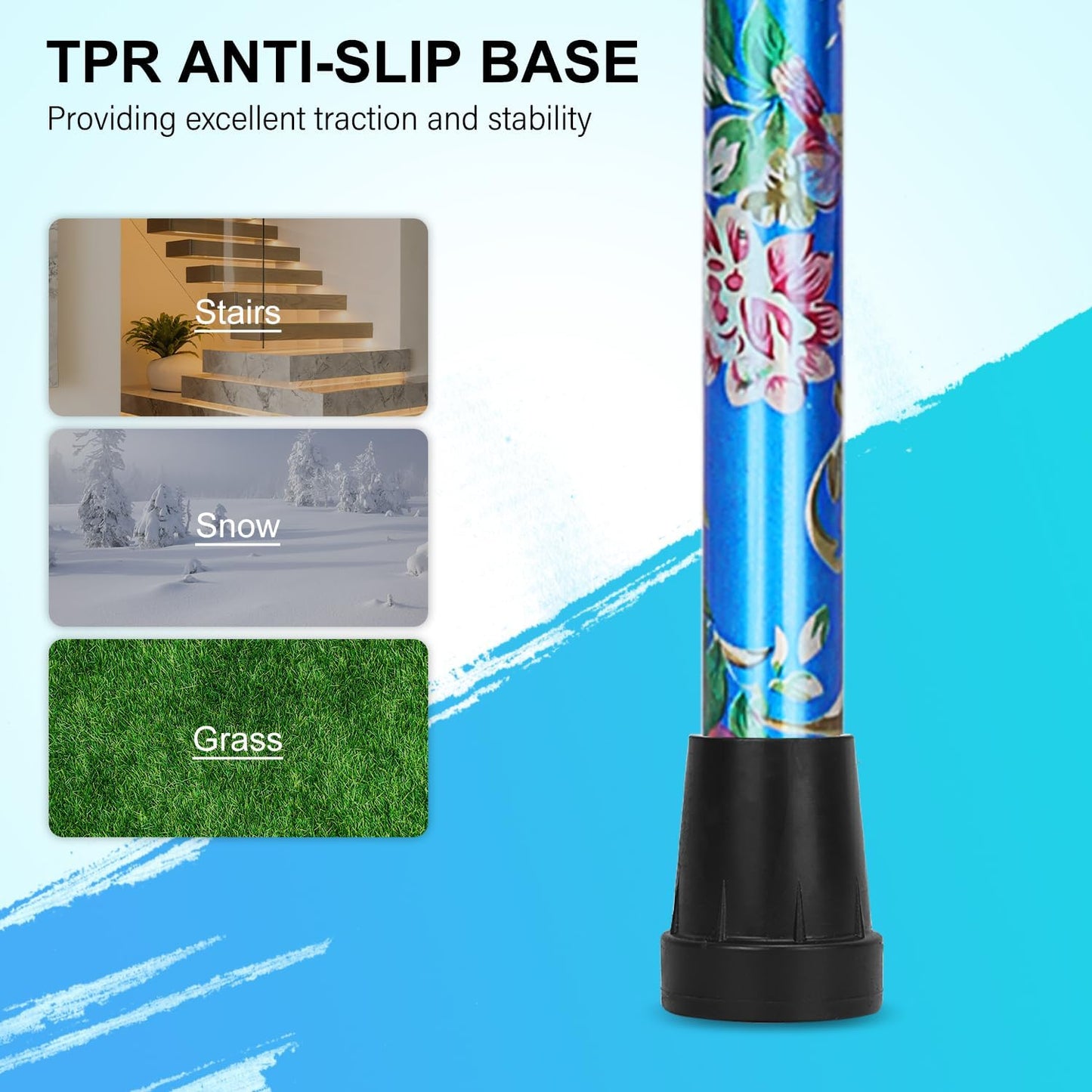 5-Level Folding Cane with T Handle
