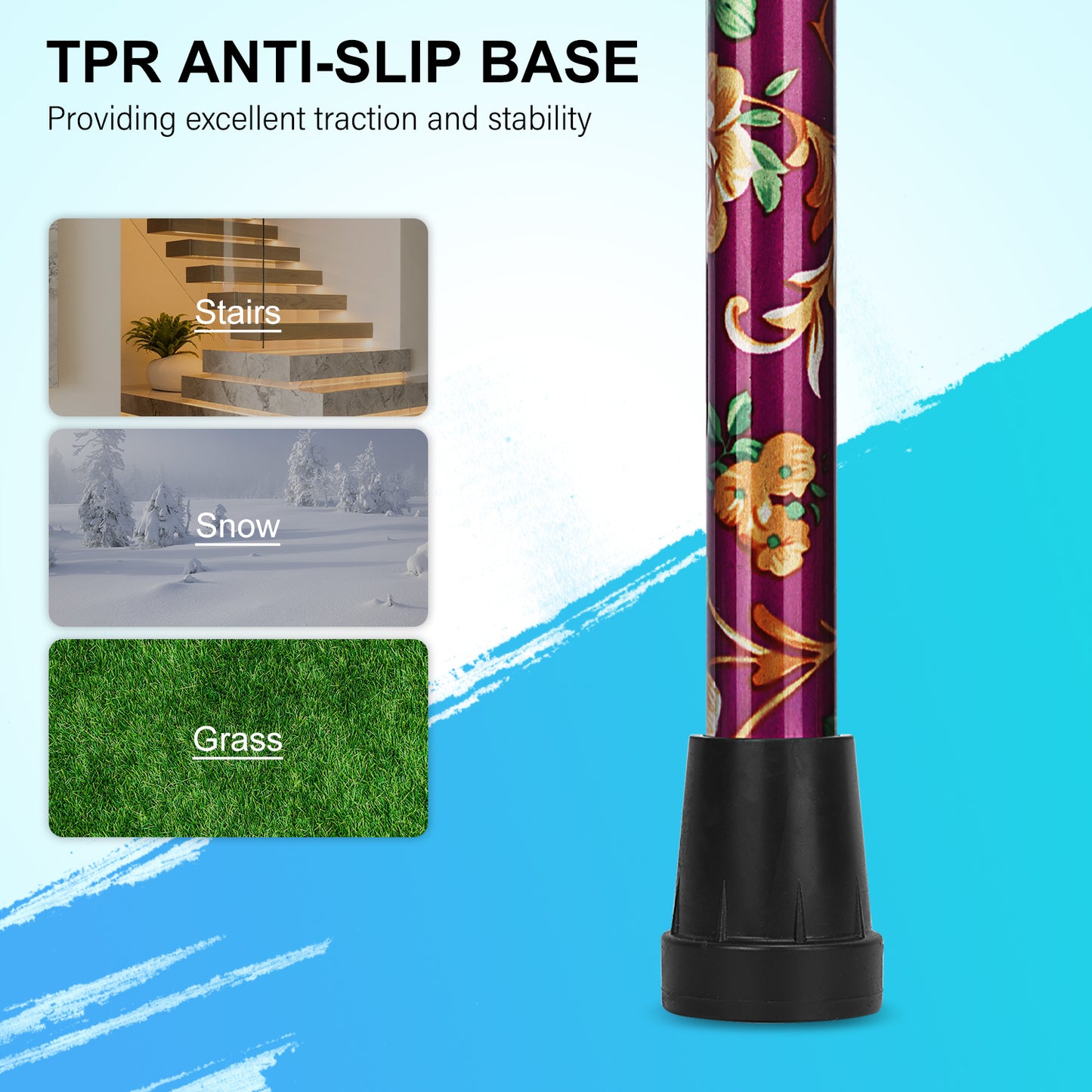 5-Level Folding Cane with T Handle