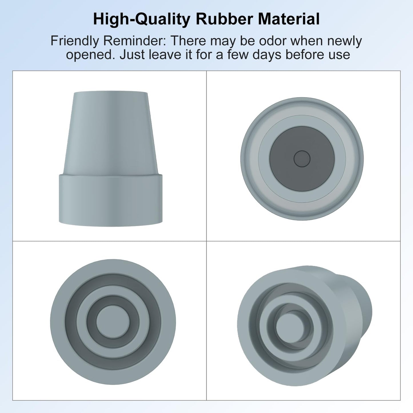 2-Pack Non-Slip Stable High-Strength Rubber Cane Tip