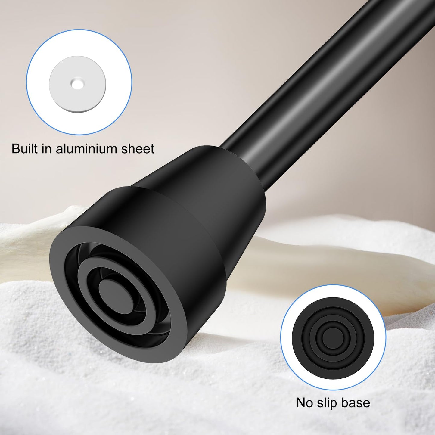 2-Pack Non-Slip Stable High-Strength Rubber Cane Tip