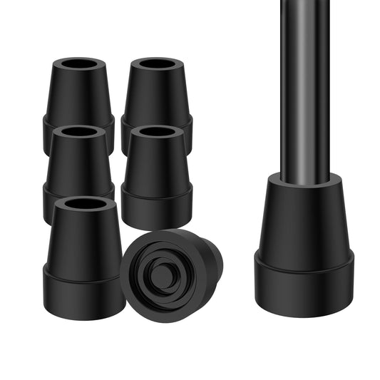 6-Pack Non-Slip Stable High-Strength Rubber Cane Tip