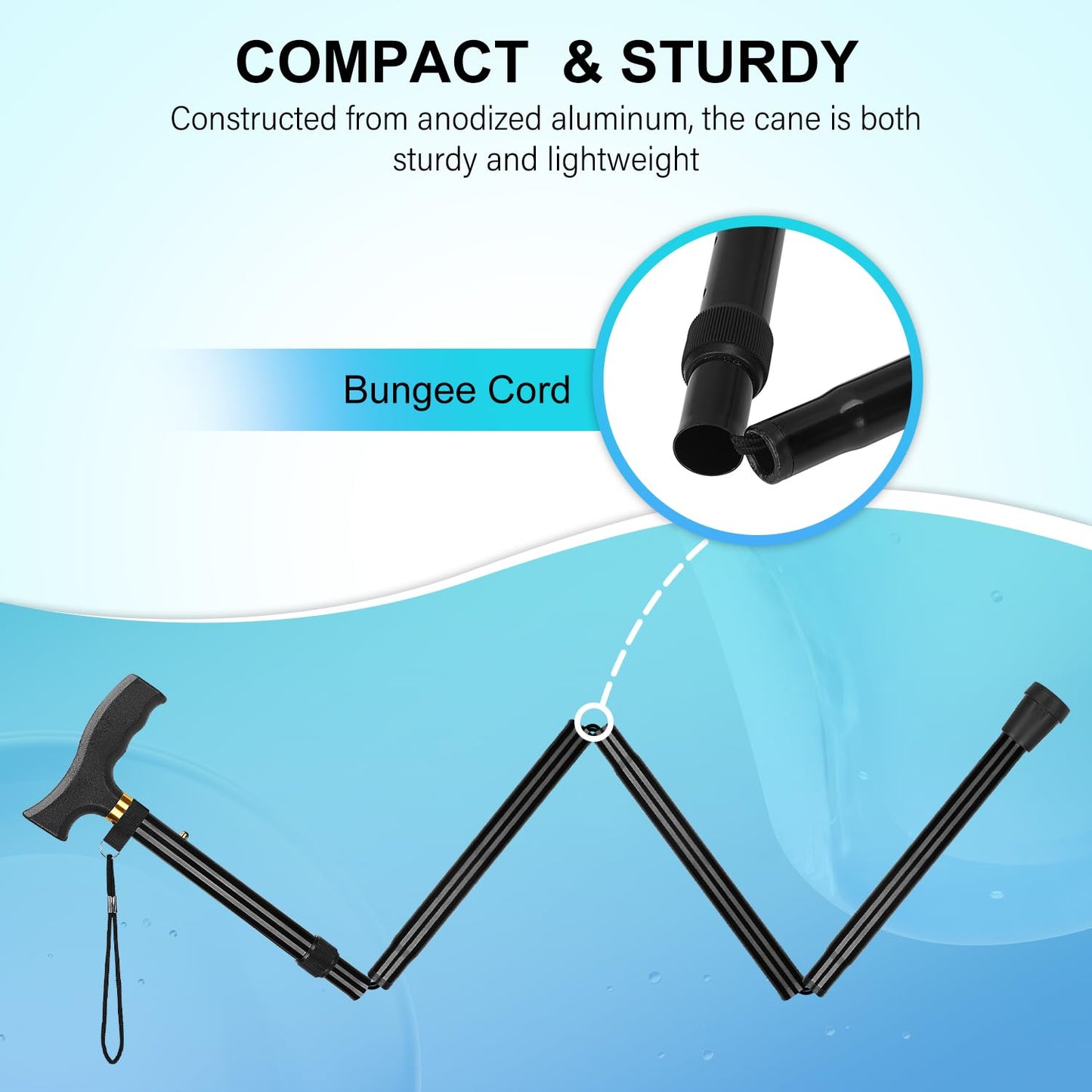 5-Level Folding Cane with T Handle