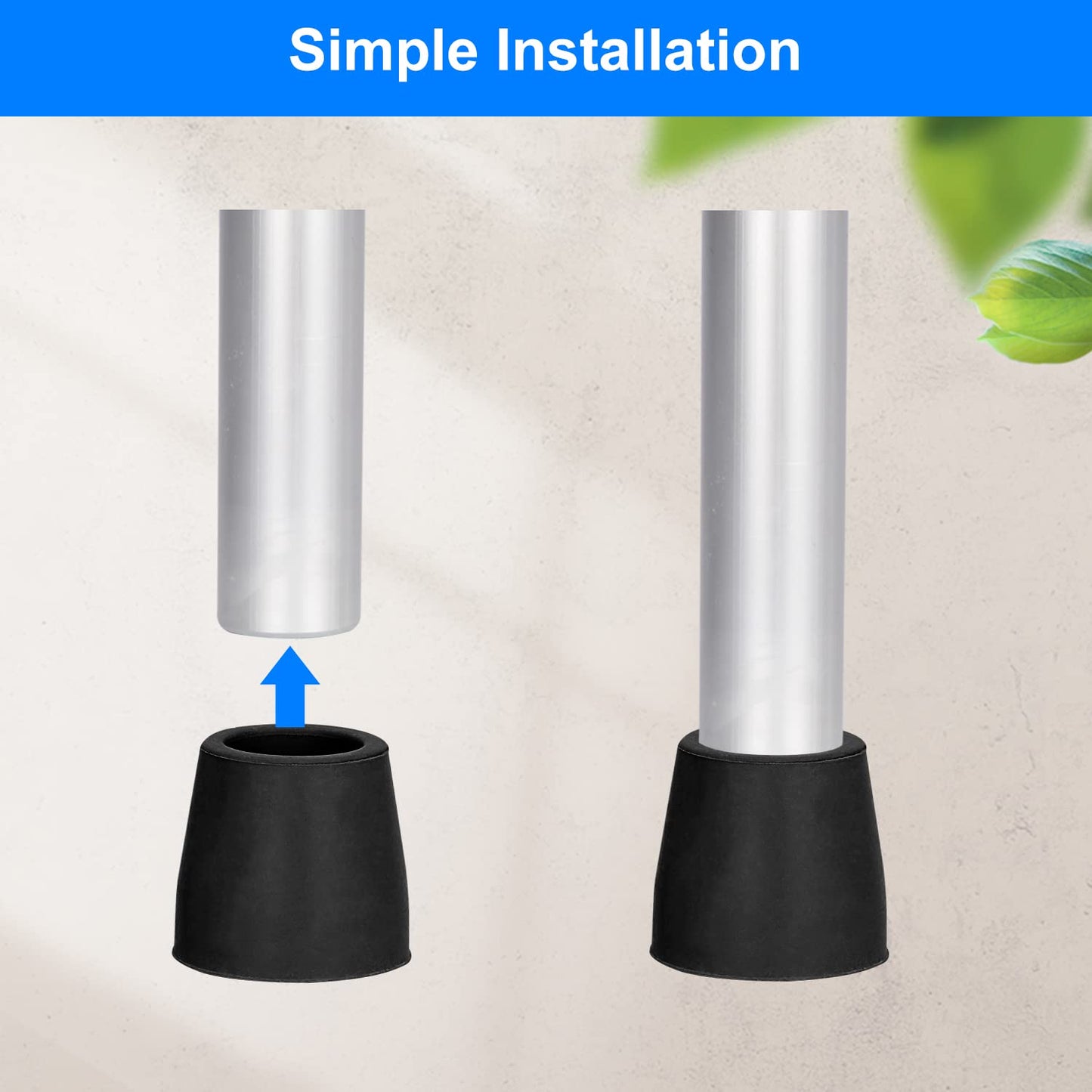 8 Pcs Heavy Duty Rubber Walker Tips