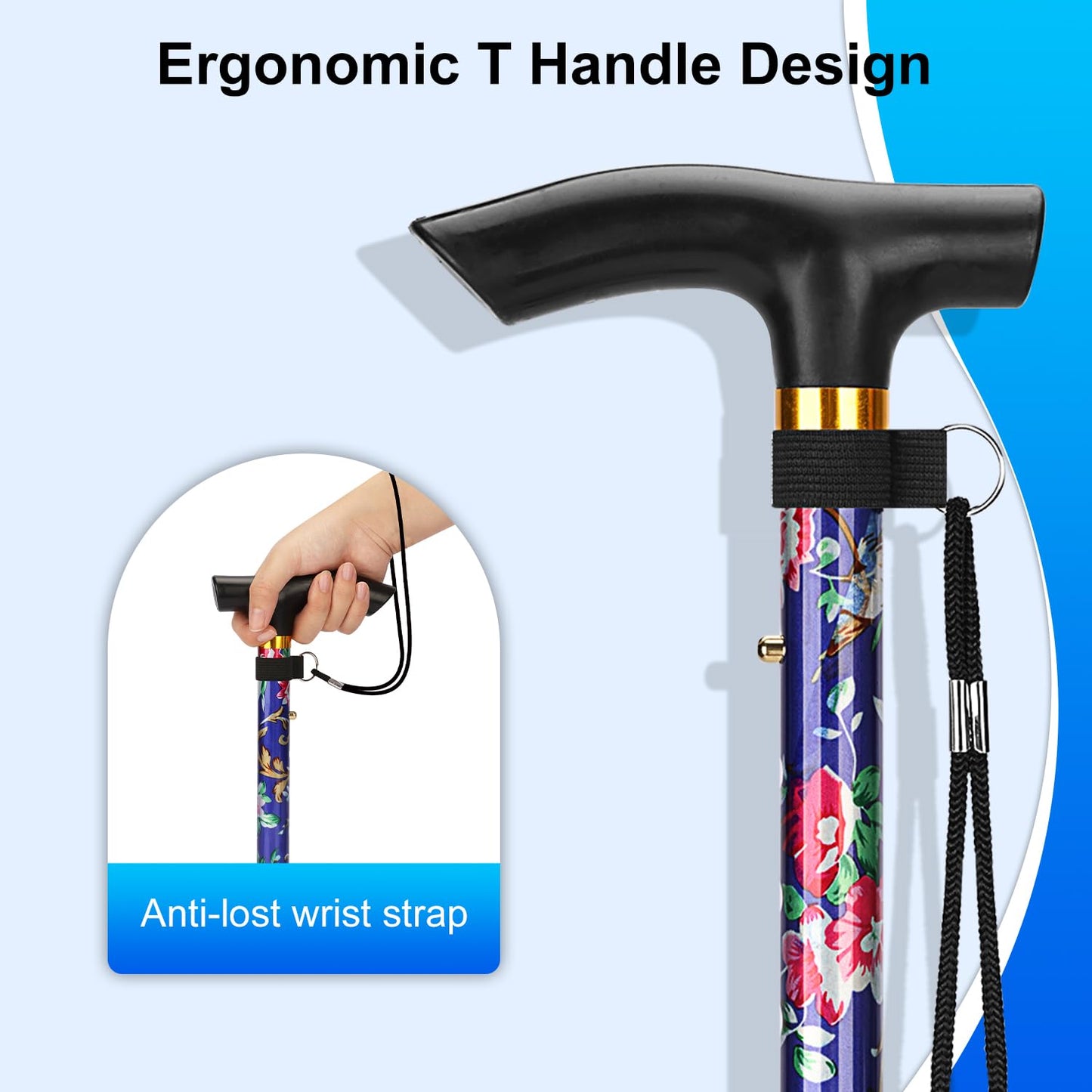 5-Level Adjustable Floral Cane