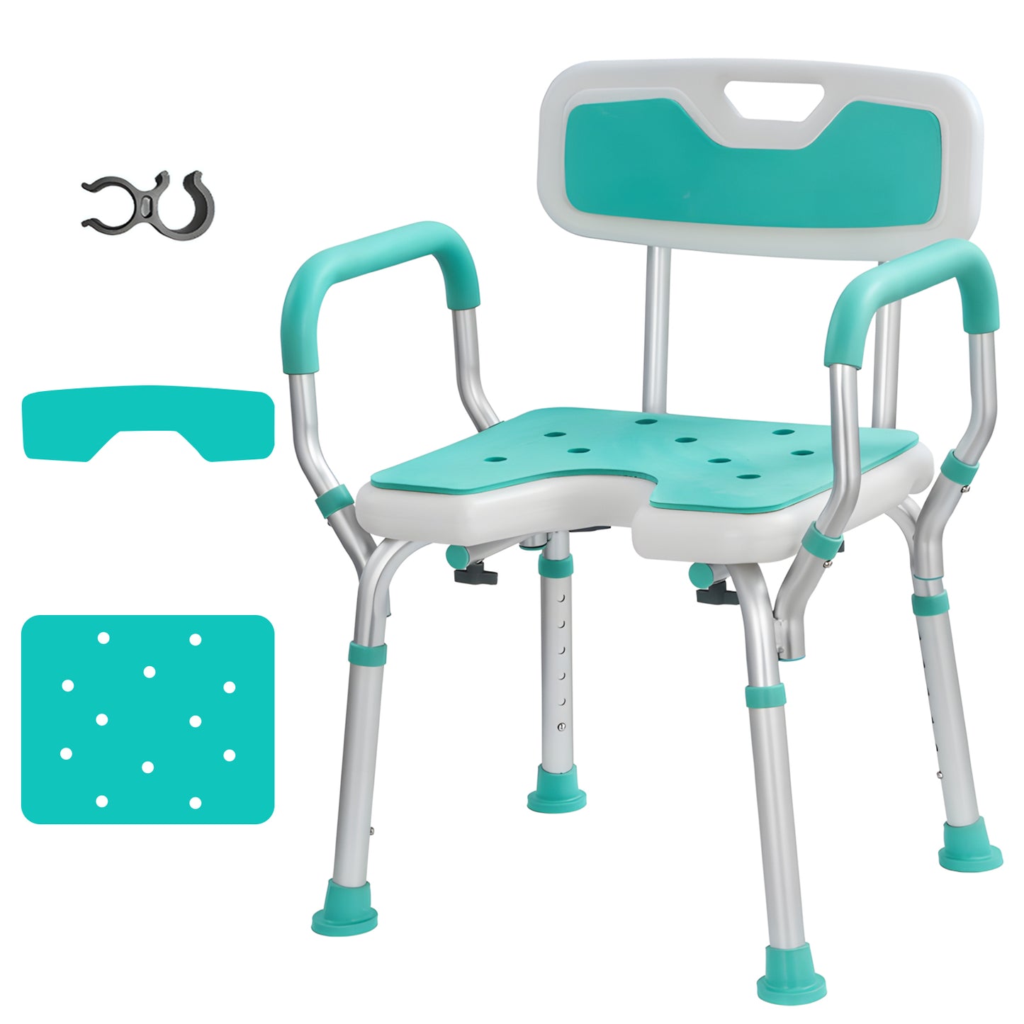 Folding Shower Chair (Backrest and Padded Armrests included)
