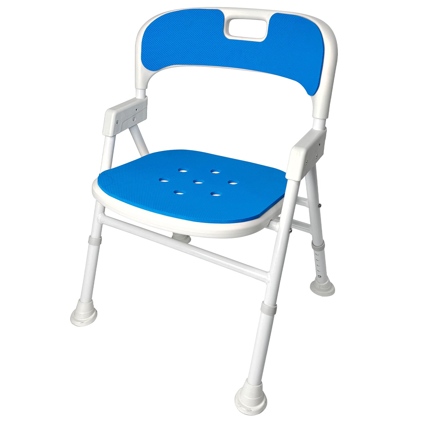 Instant-Fold Shower Chair w/ Adjustable Height & EVA Cushion