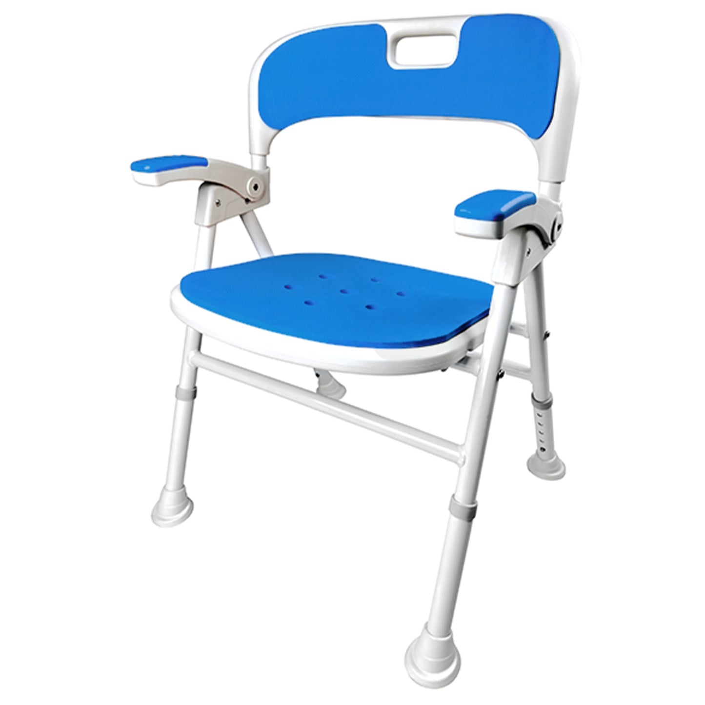 Instant-Fold Shower Chair w/ Adjustable Height & EVA Cushion