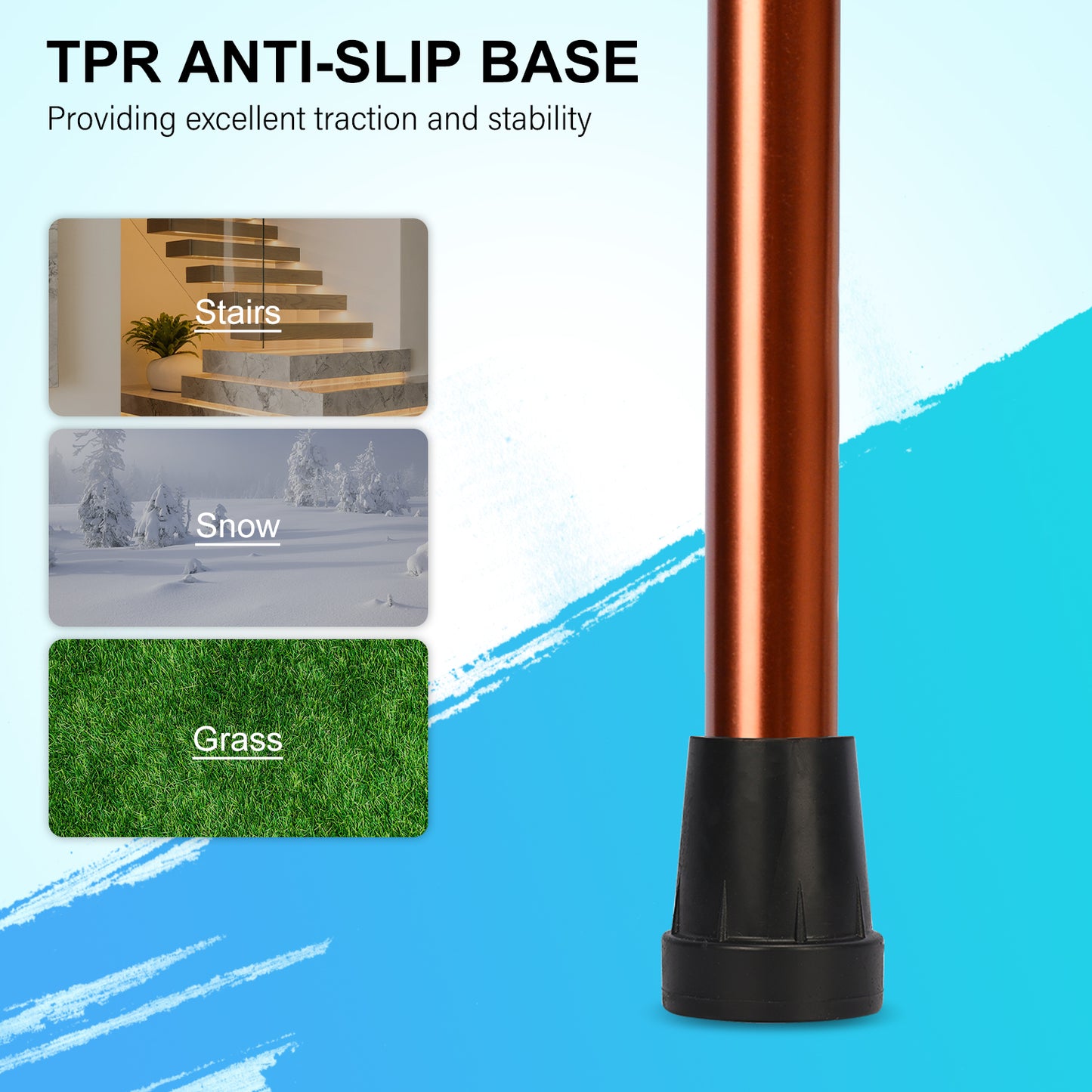 5-Level Folding Cane with T Handle