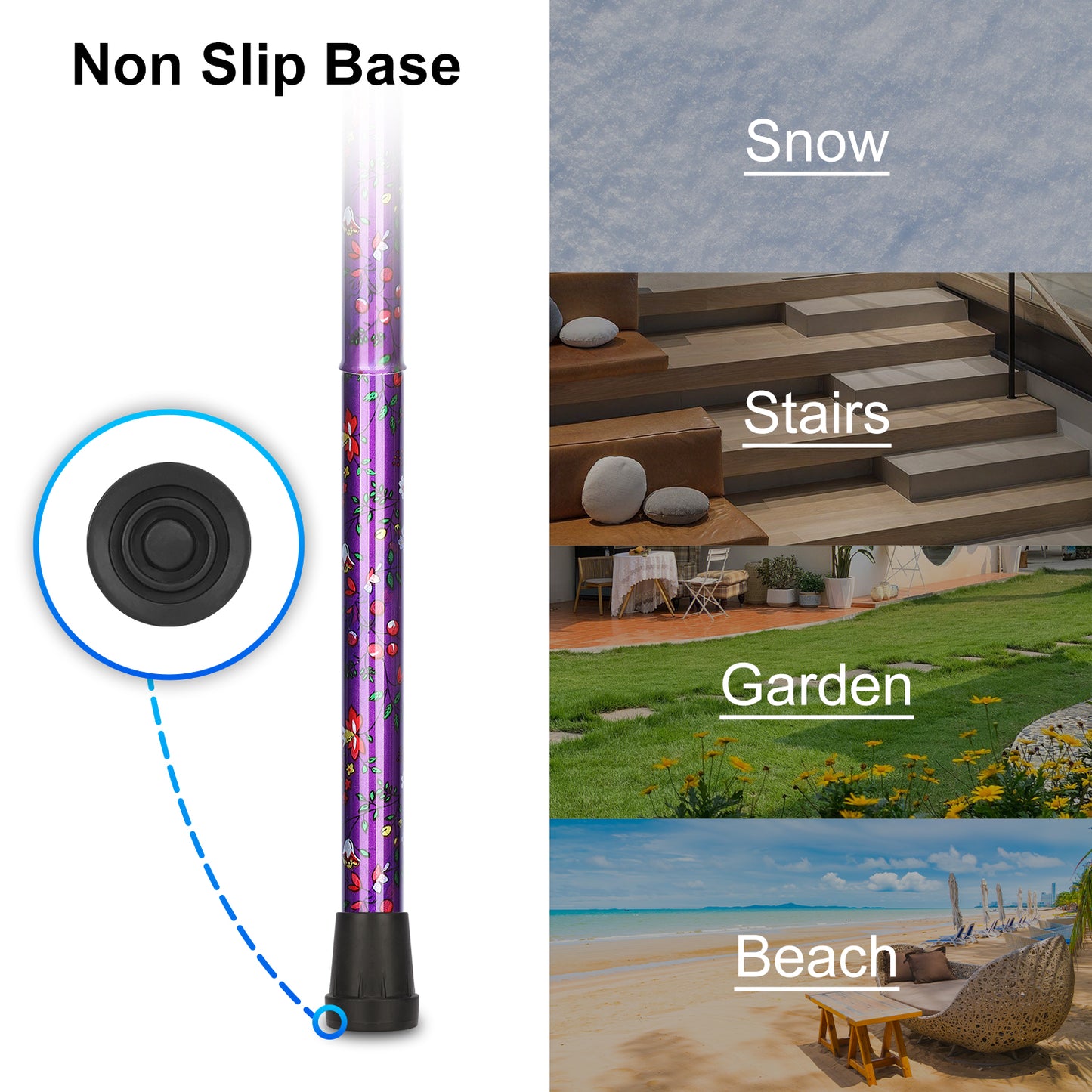5-Level Adjustable Floral Cane