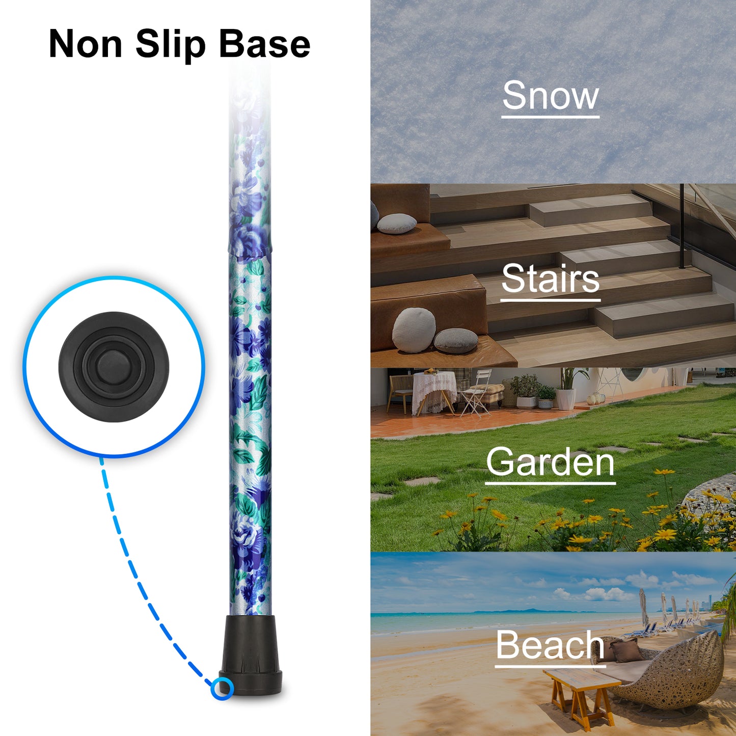 5-Level Adjustable Floral Cane