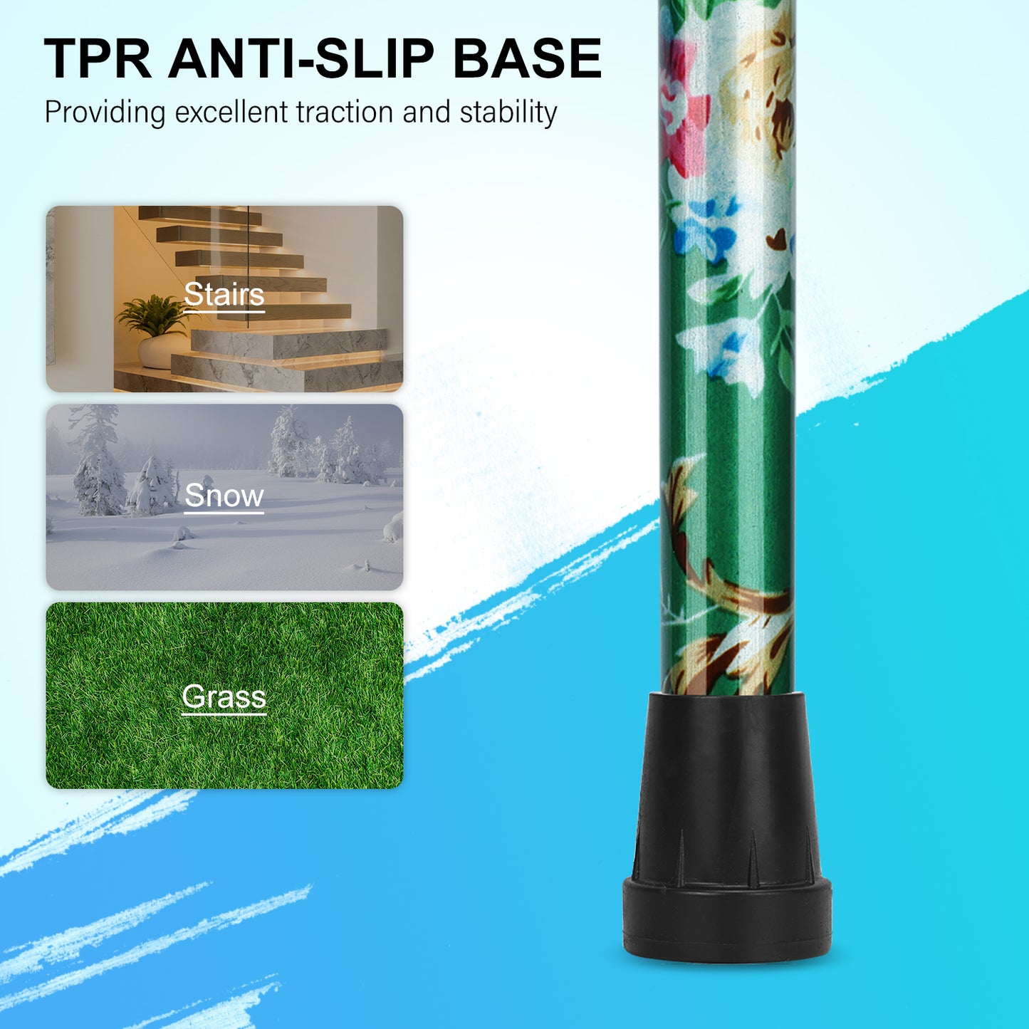 5-Level Folding Cane with T Handle