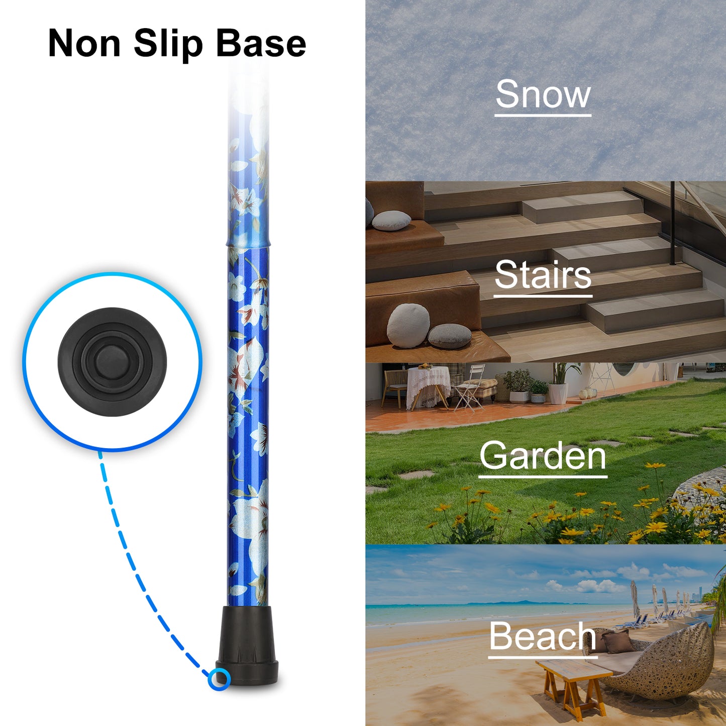 5-Level Adjustable Floral Cane