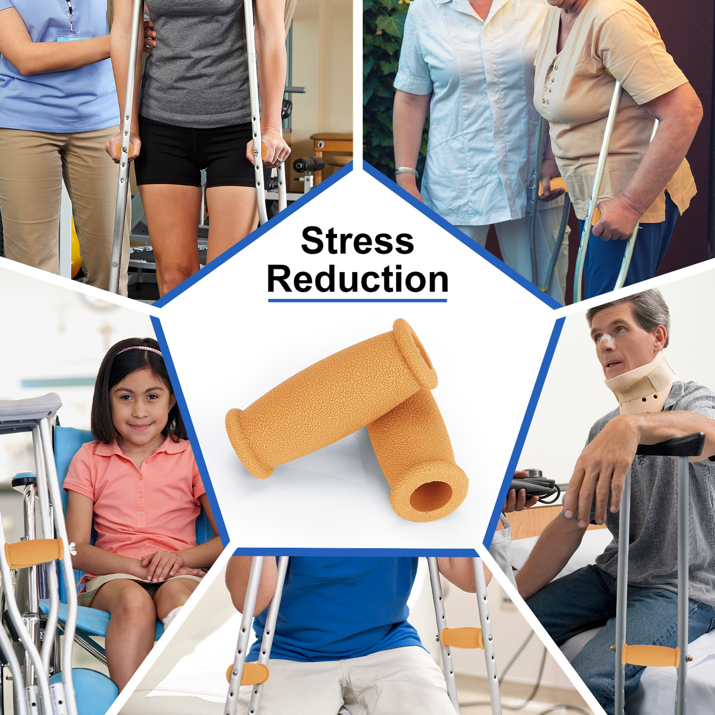 Crutch Hand Grips (2-Pack) – Soft Rubber Non-Slip Replacement