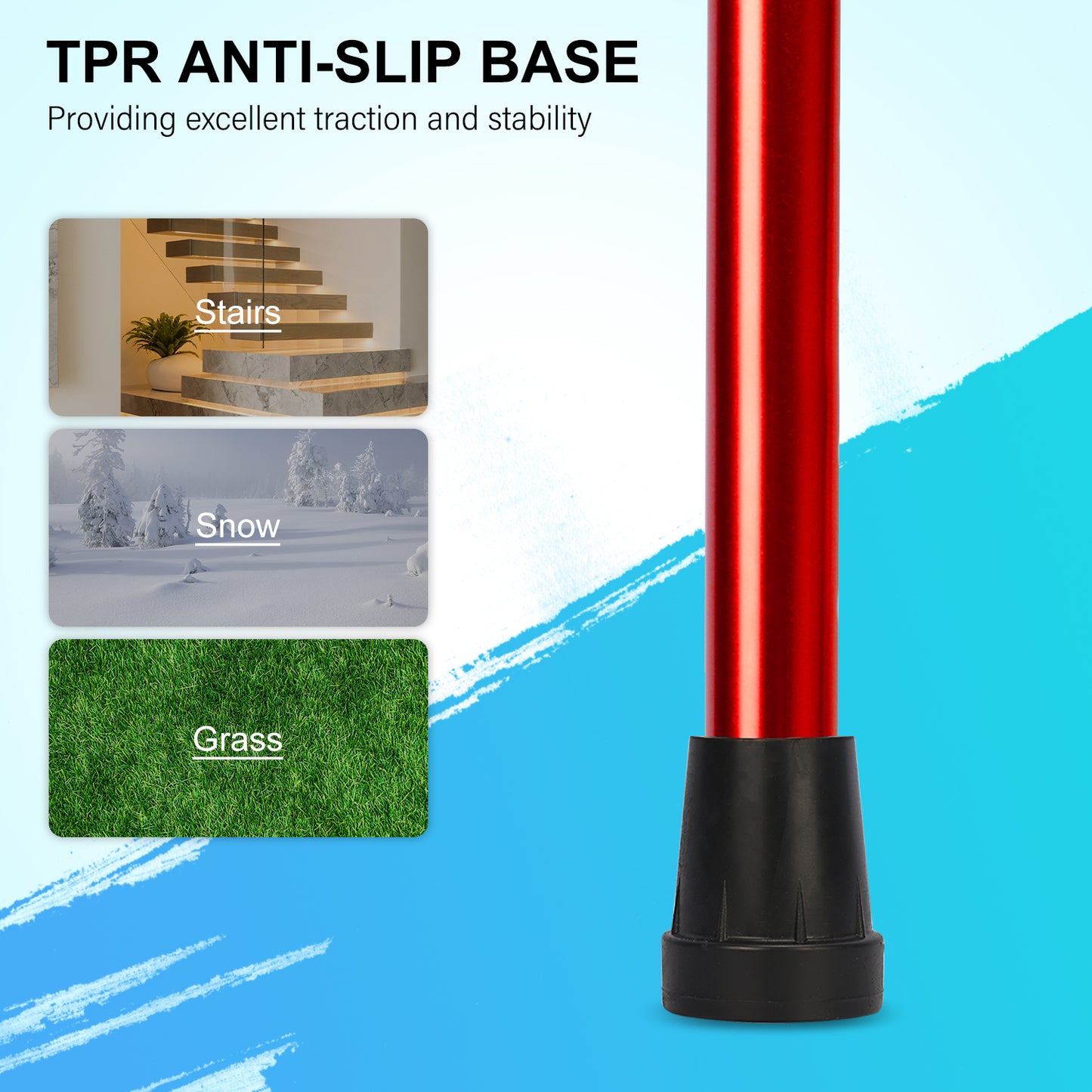 5-Level Folding Cane with T Handle