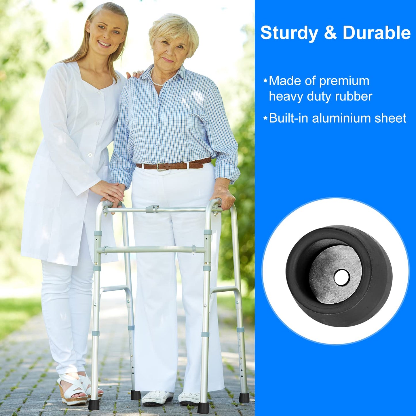 8 Pcs Heavy Duty Rubber Walker Tips