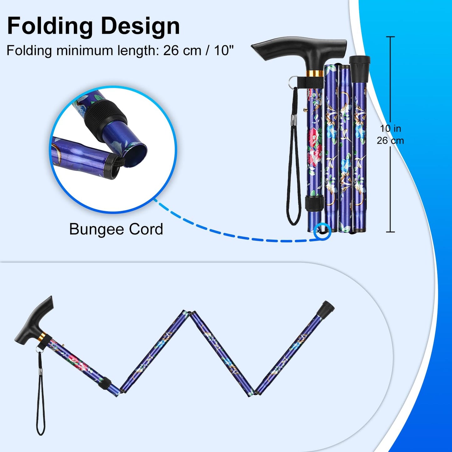 5-Level Adjustable Floral Cane