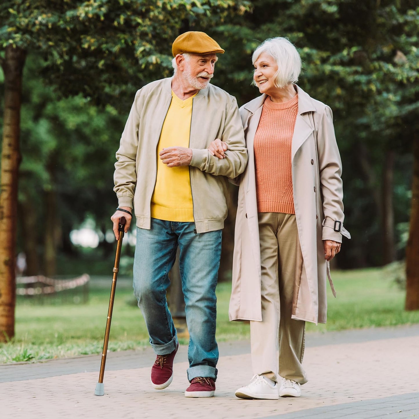 2-Pack Non-Slip Stable High-Strength Rubber Cane Tip