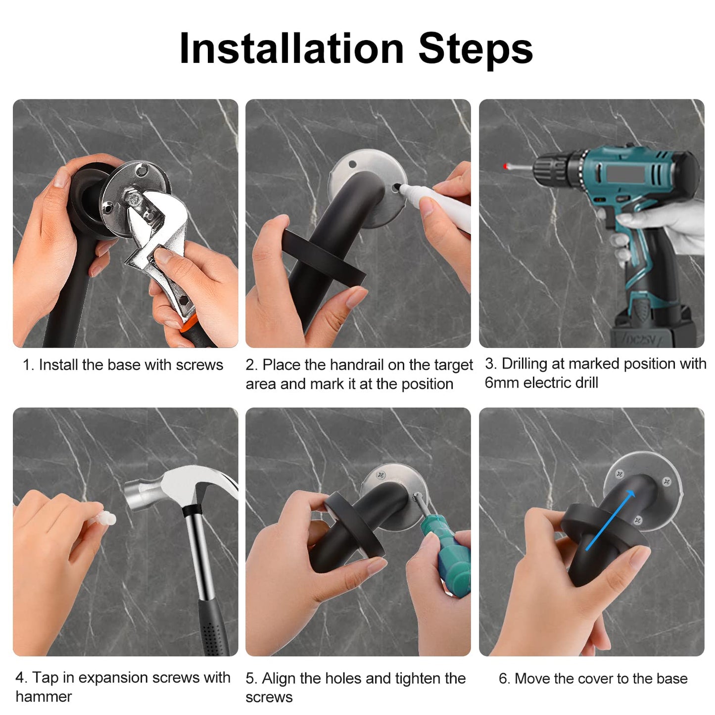 2-Pack Stainless Steel Bathroom Grab Bar