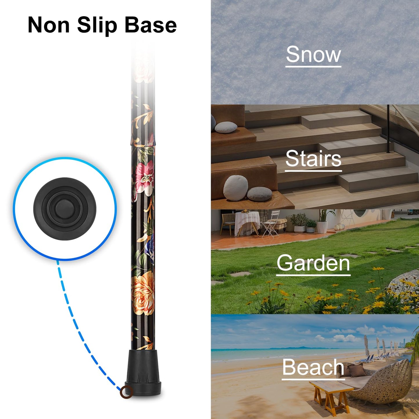 5-Level Adjustable Floral Cane