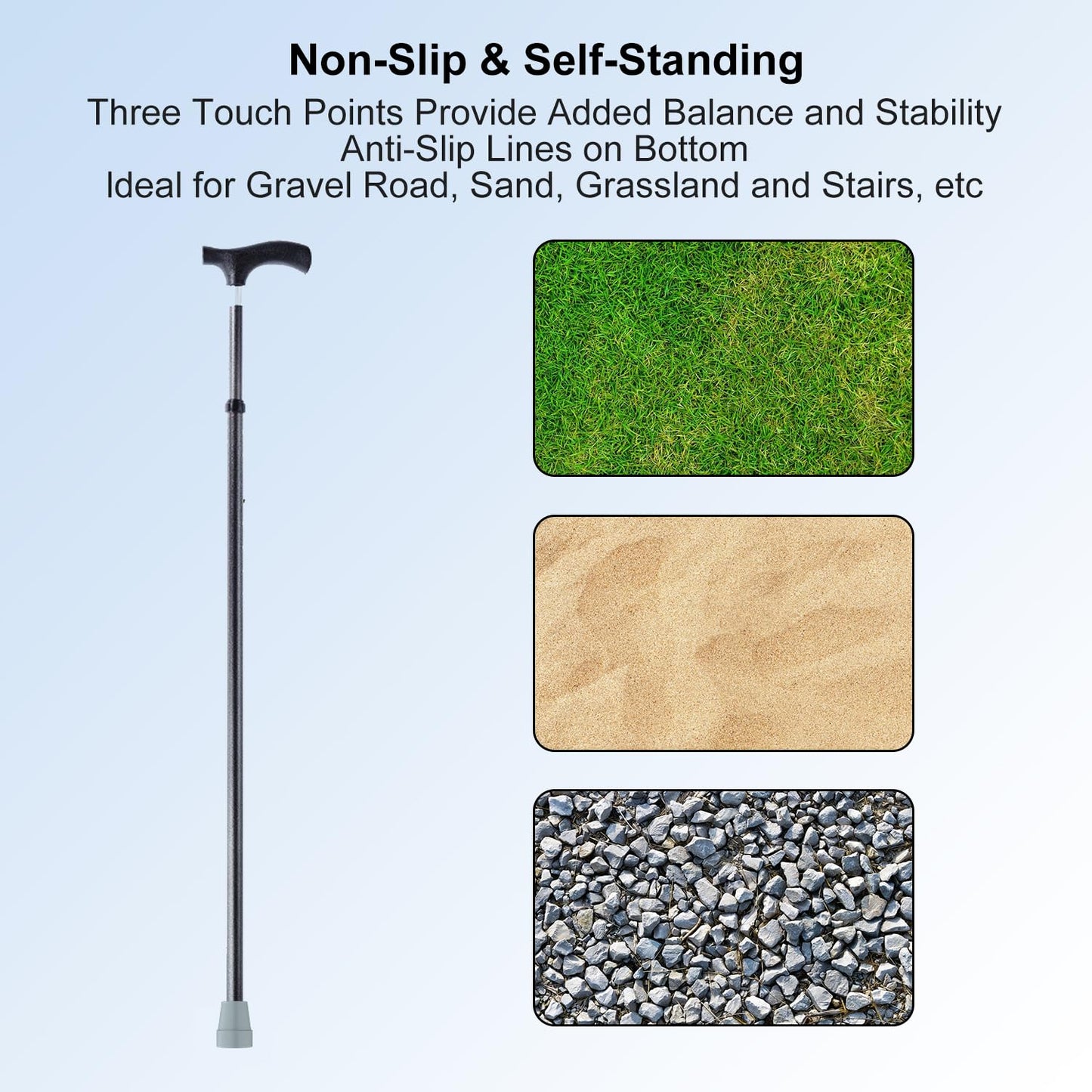 2-Pack Non-Slip Stable High-Strength Rubber Cane Tip