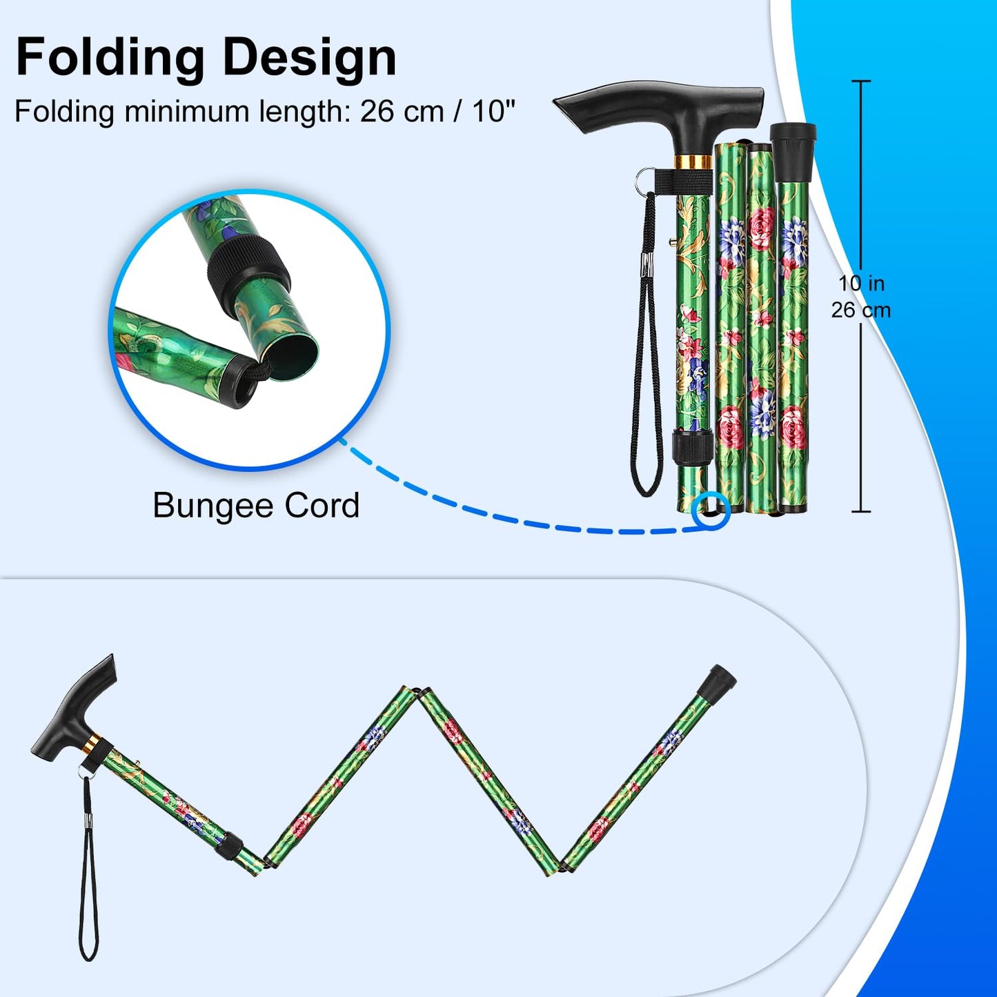 5-Level Adjustable Floral Cane