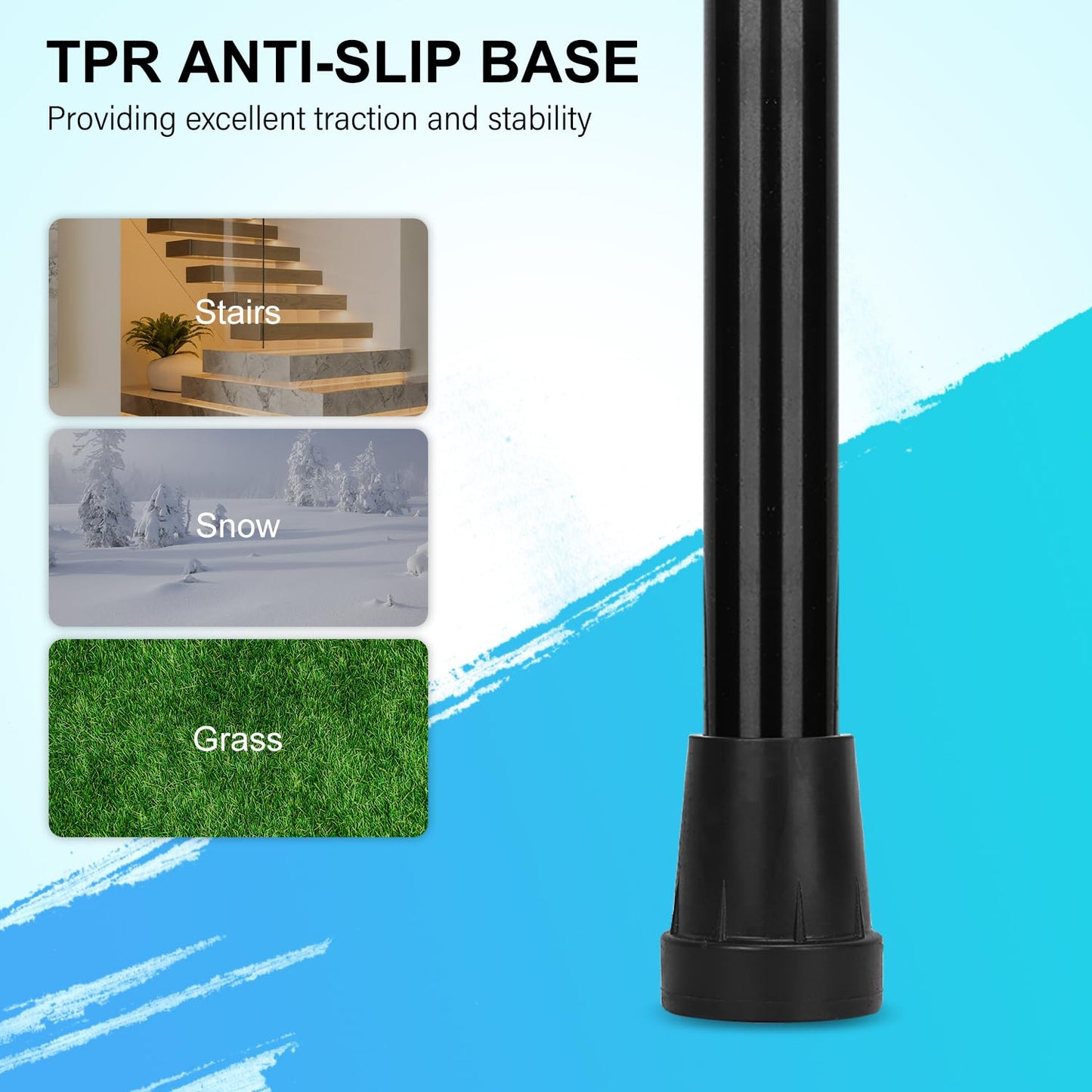 5-Level Folding Cane with T Handle