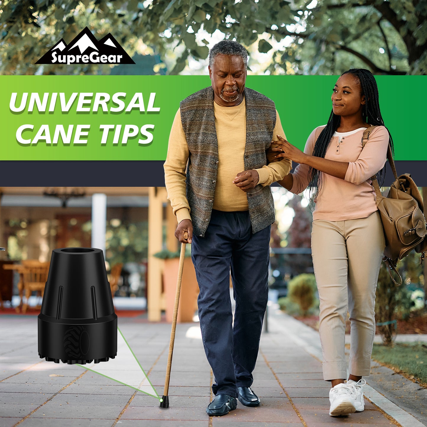 Cane Tips w/ Metal Inserts