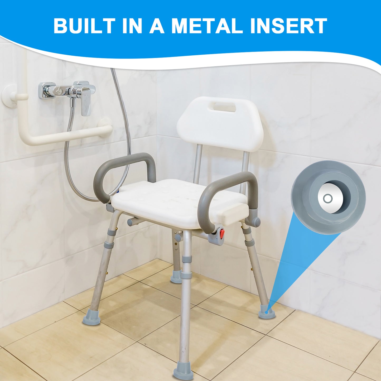 1 Inch Shower Chair Feet, Non-Slip Suction Tips, 4PCS
