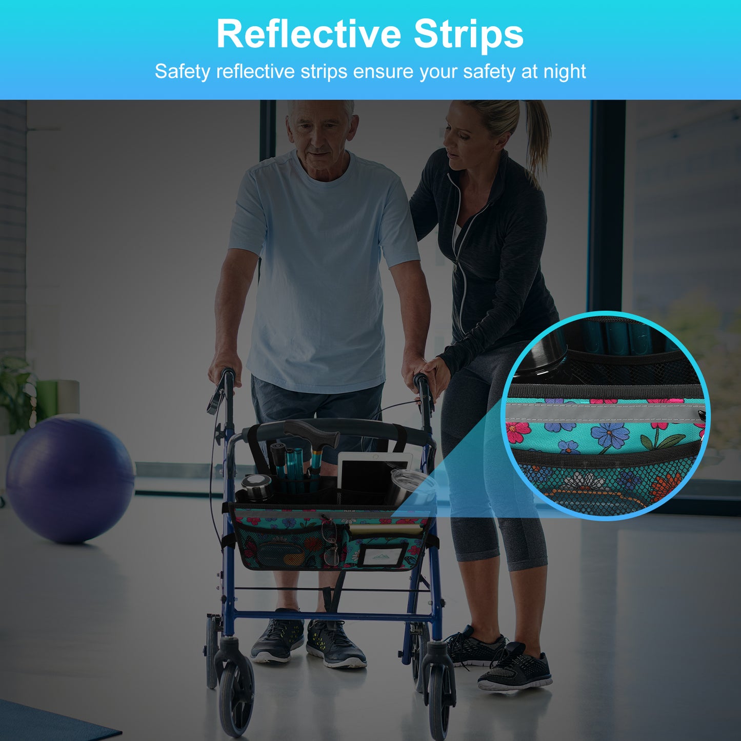 Large Capacity Rollator Basket