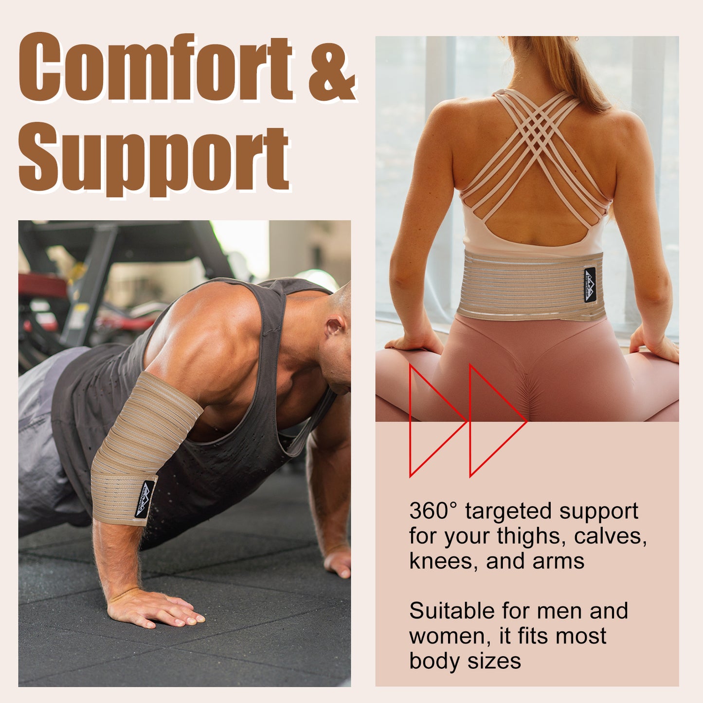 2 Pcs Adjustable Hamstring and Thigh Compression Wraps