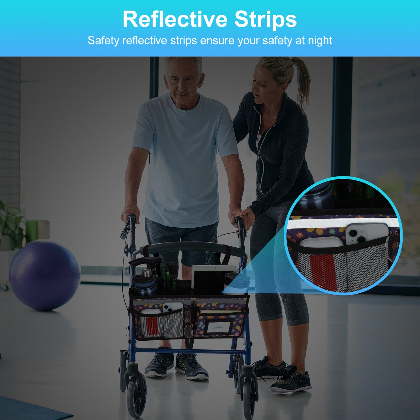 Large Capacity Rollator Basket