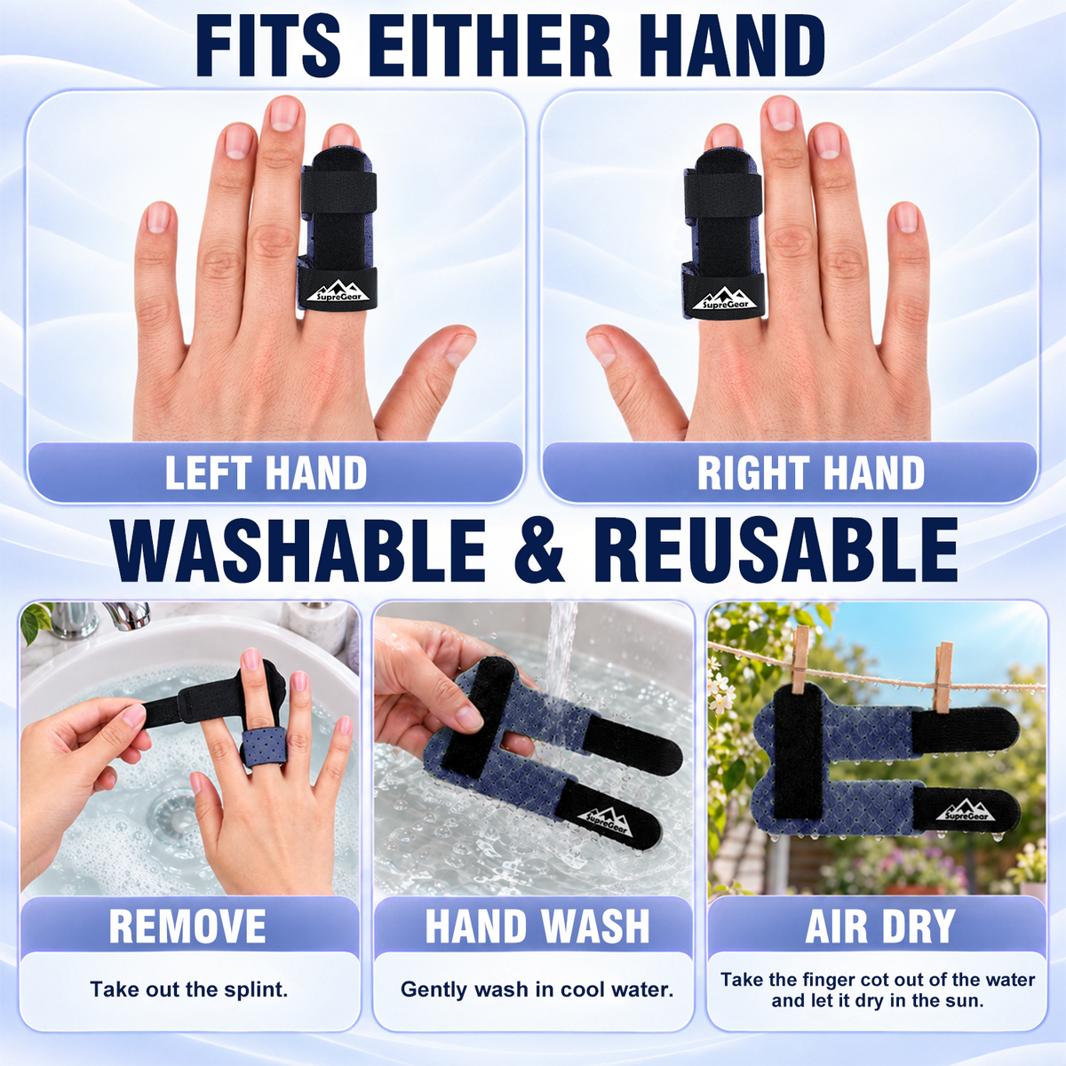 Finger Splint Support 2 Pack Adjustable Trigger Finger Brace for Broken Sprain Arthritis
