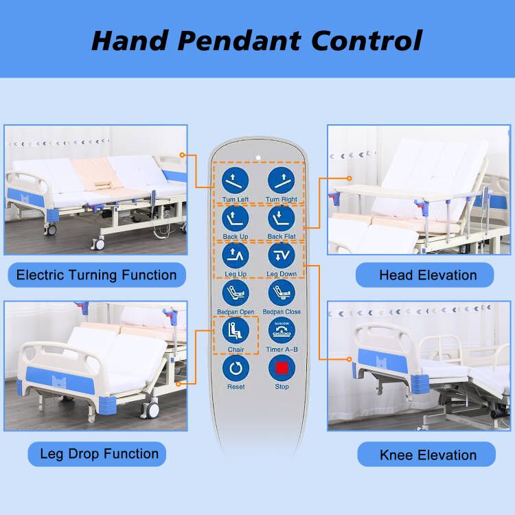 4-Function Remote Control Electric Hospital Bed (Mattress Included)