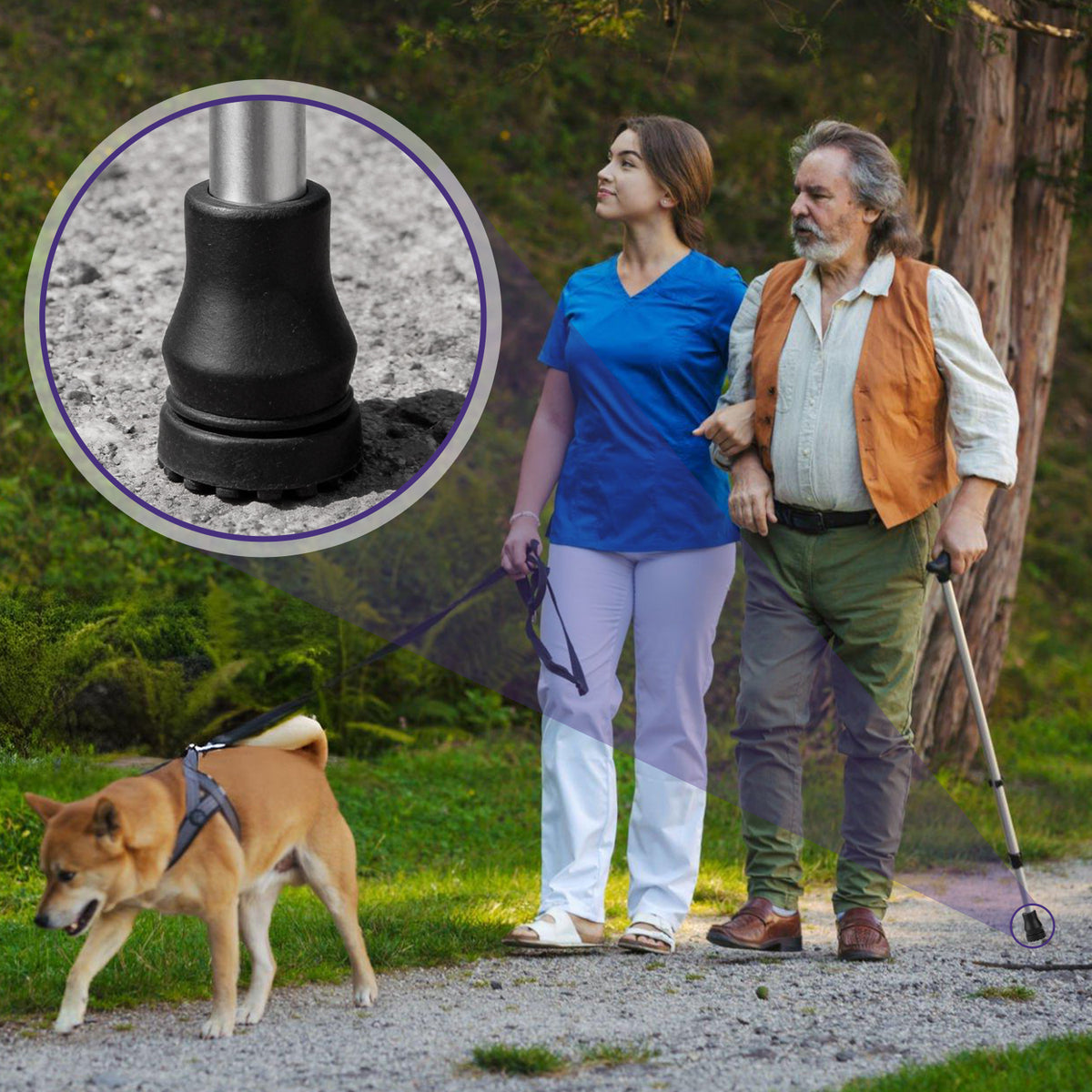 5/8 Inch Cane Tips 8 Pack Non-Slip Rubber Replacement Tips for Canes & Crutches