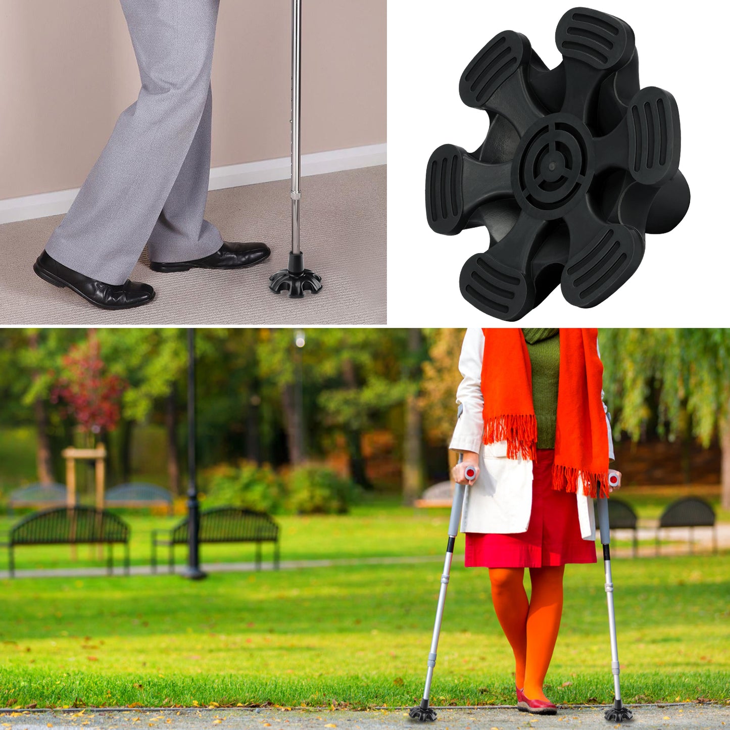 3/4 Inch Stable Six Point Non-Slip Cane Tip