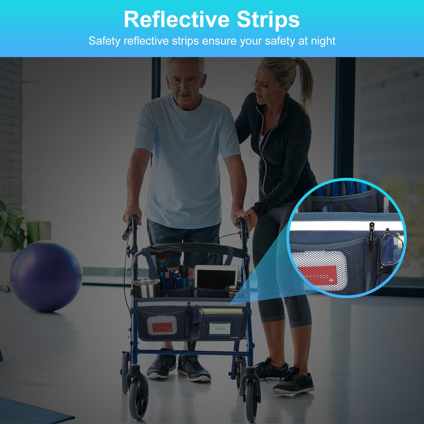 Large Capacity Rollator Basket