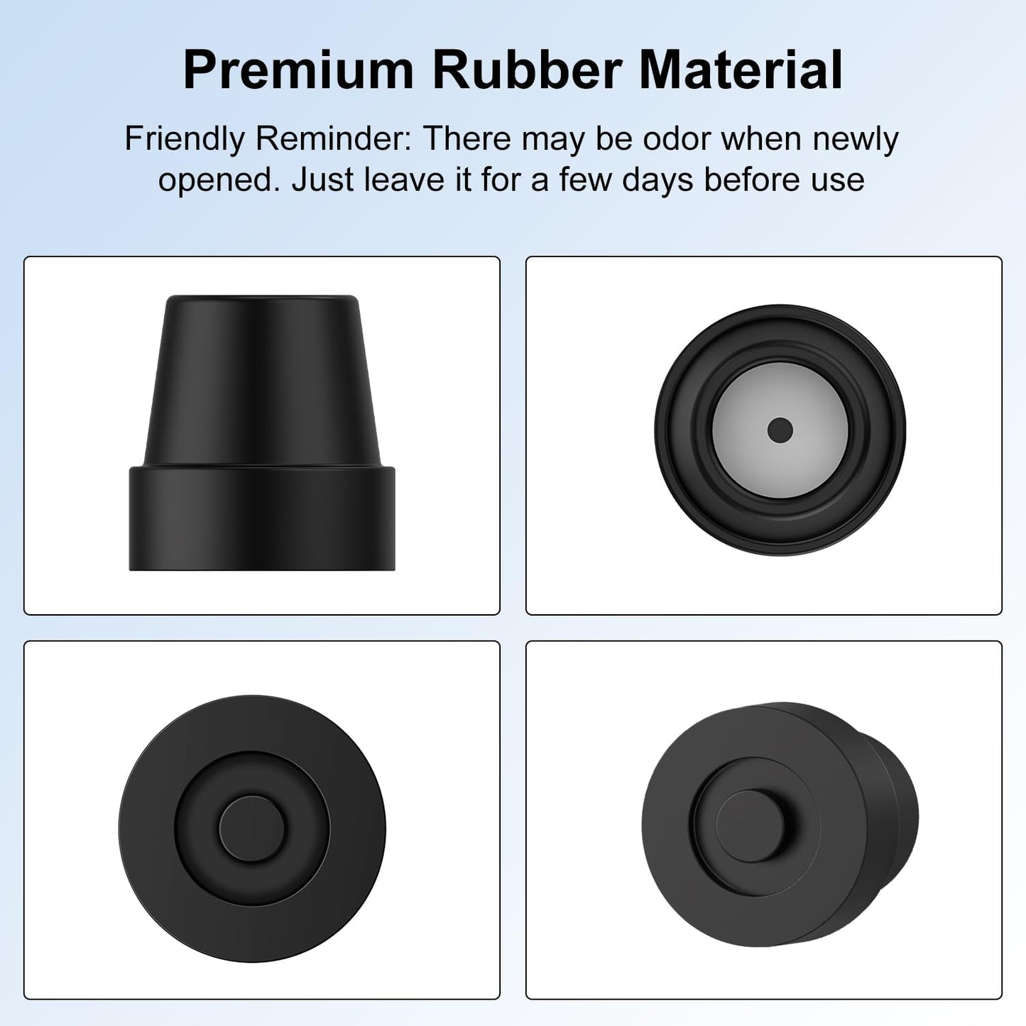 Rubber Cane Tips, 4 Pack/8 Pack