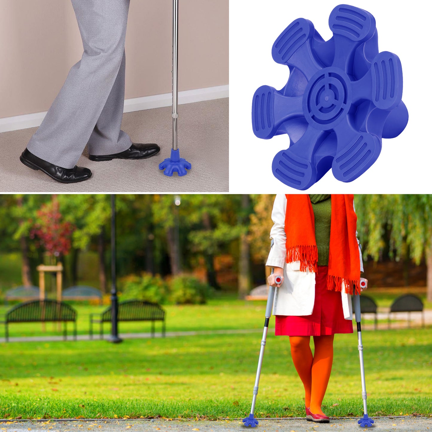 3/4 Inch Stable Six Point Non-Slip Cane Tip