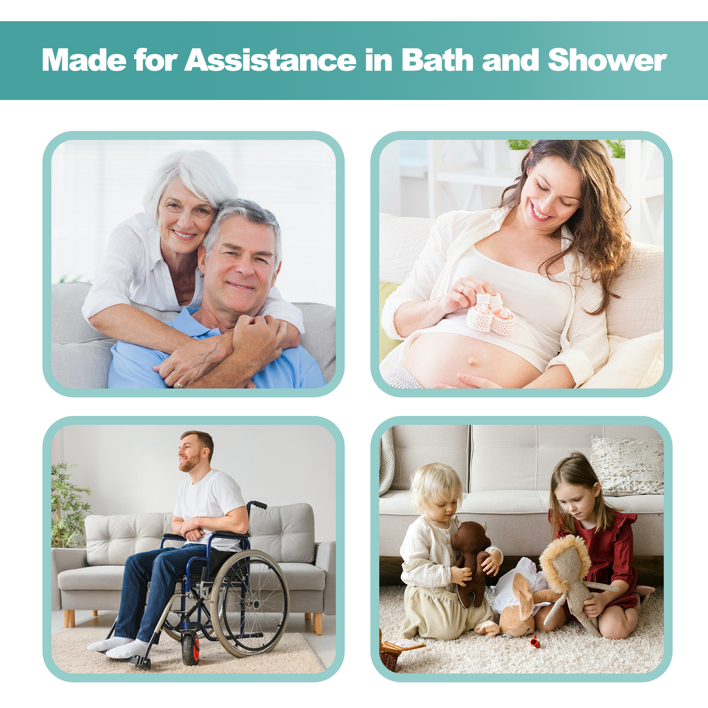 Folding Shower Chair (Backrest and Padded Armrests included)