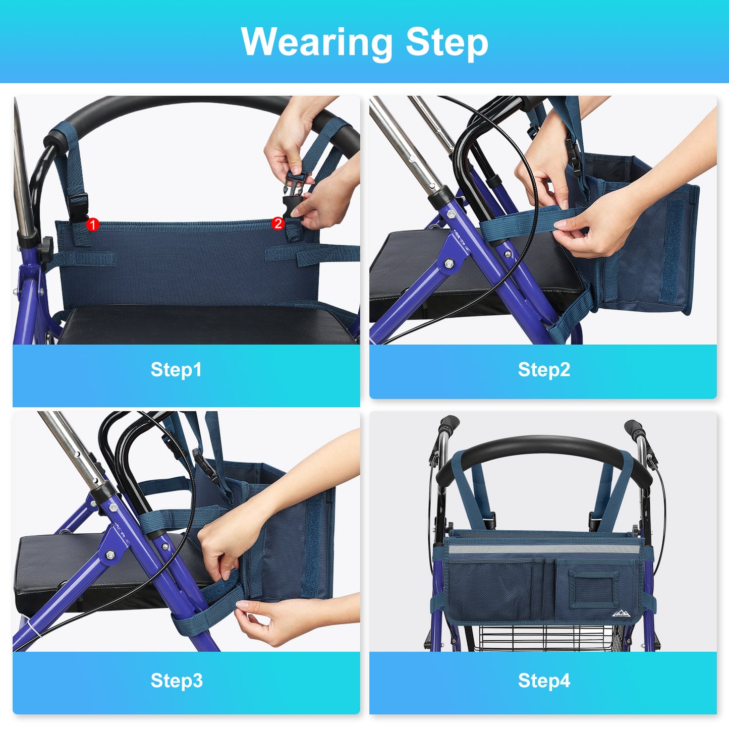 Large Capacity Rollator Basket