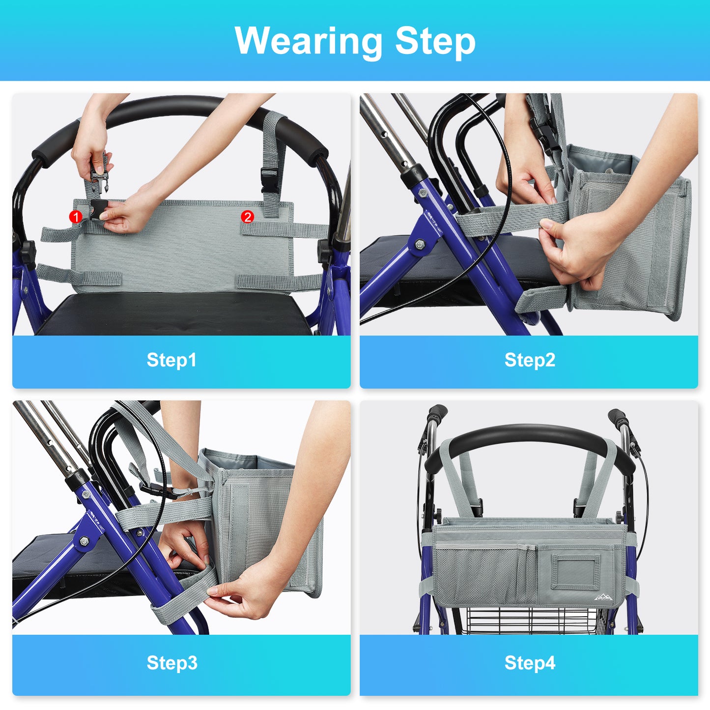 Large Capacity Rollator Basket