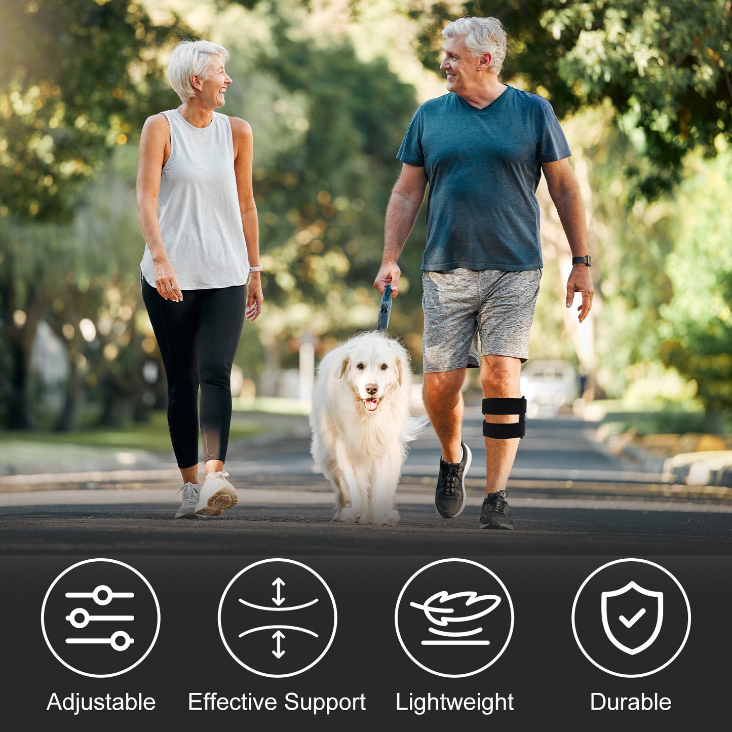 Sciatica Relief Knee Brace with Adjustable Compression Pads