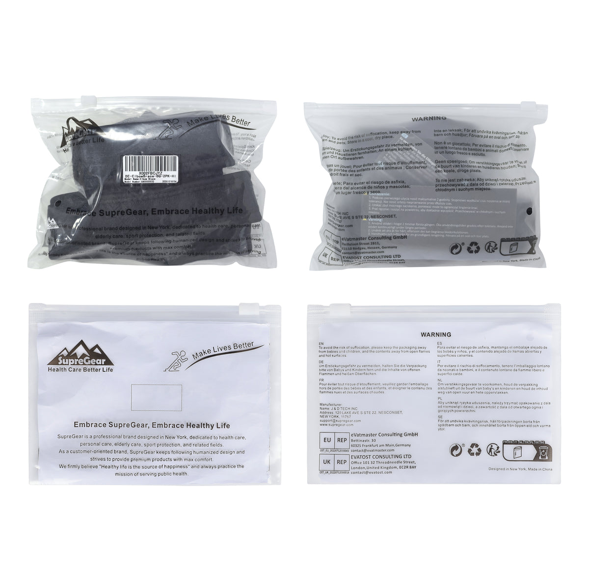 Elbow Brace ¨C Adjustable Forearm Support with Compression Pad (1 Pack)