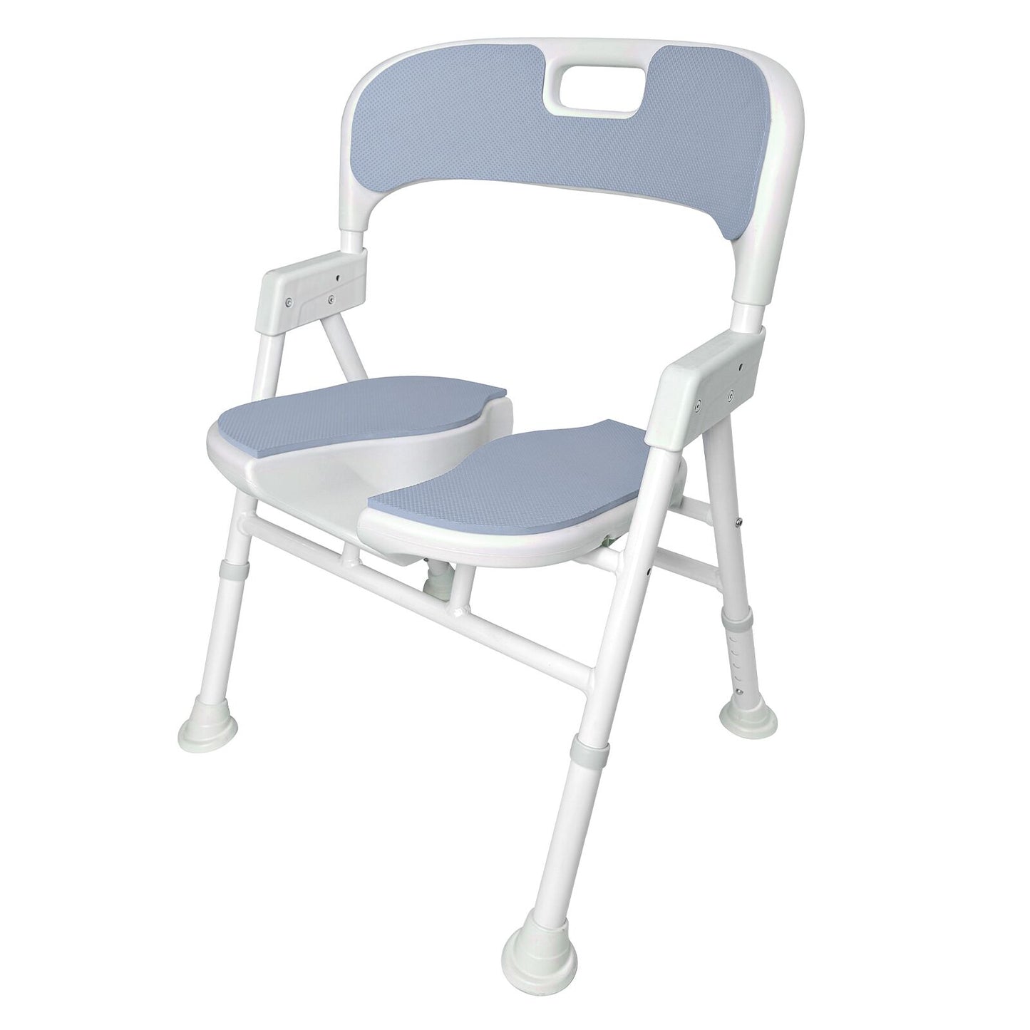 Instant-Fold Shower Chair w/ Adjustable Height & EVA Cushion